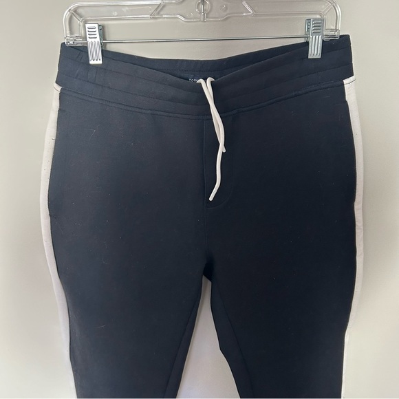 Men's Tommy Hilfiger Slim Fit Black with White Stripe Sweatpants Size Small - Picture 2 of 6
